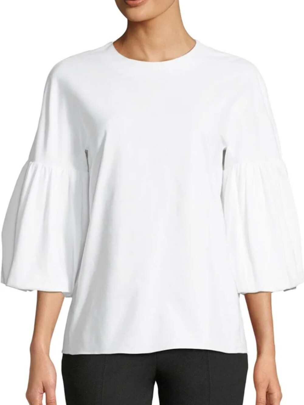 Tibi Balloon Sleeve Elegant Button Back Tunic Shirt Medium